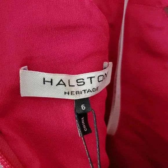 Halston Heritage Cerise Cutout Dress Size 6 - Picture 7 of 8